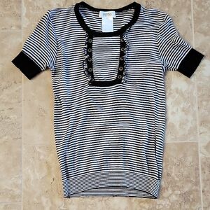 SONIA By SONIA RYKIEL Black and White Striped Top